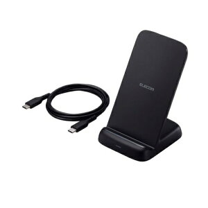 ELECOMbGR CX[d QiF [dX^h 12W / 10W / 7.5W / 5W [d u/cu y iPhone Pixel Xperia Galaxy Android AirPods eΉ z ubN W-QS11BK
