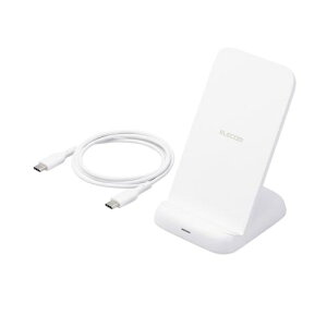 ELECOMbGR CX[d QiF [dX^h 12W / 10W / 7.5W / 5W [d u/cu y iPhone Pixel Xperia Galaxy Android AirPods eΉ z zCg W-QS11WH