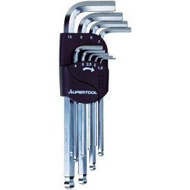 スーパーツール｜SUPER TOOL ロングボールポイント六角棒レンチ（9本組）1.5~10mm　HKLB9S