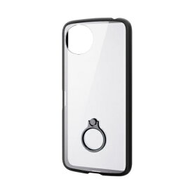 ELECOM｜エレコム AQUOS wish5 ( SH-52F ) ケース ハイブリッド カバー 衝撃吸収 軽量 薄型 カメラレンズ保護設計 ストラップホール付 リング付 スタンド機能付 ストラップホールシート付 TOUGH SLIM LITE ブラック PM-S251TSLFCRBK