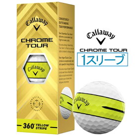 キャロウェイ｜Callaway ゴルフボール CHROME TOUR 360° YELLOW STRIPEボール 6432061038327 [3球（1スリーブ）]