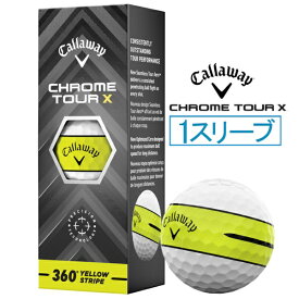 キャロウェイ｜Callaway ゴルフボール CHROME TOUR X 360° YELLOW STRIPEボール 6432261038327 [3球（1スリーブ）]
