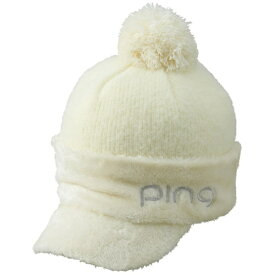 ピン｜PING レディース HW-L2519 光電子ブリムニットキャップ アイボリー 38539-01 [レディース /フリーサイズ：56〜58cm]【返品交換不可】