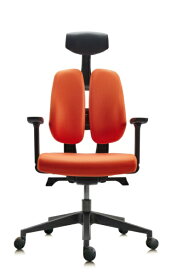 ドリームウェア｜Dream Ware オフィスチェア・椅子 背座シンクロ機構 肘・ヘッドレスト付　Dシリーズ DUOREST D100F-ORANGE【キャンセル・返品不可】