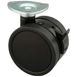 東信製作所|Toshin Caster プレート式双輪キャスター 60径 自在ストッパー付 TUS60P