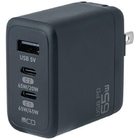 ナカバヤシ｜Nakabayashi AC-USB充電器 ノートパソコン・タブレットPC対応 65W [3ポート：USB-Cx2＋USB-A /USB Power Delivery対応] ブラック JYU-ACU013BK