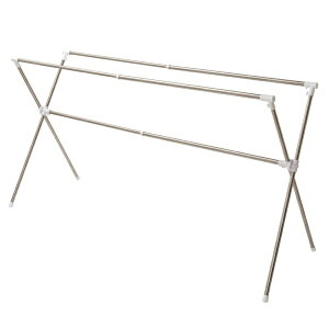 積水樹脂商事 布団干し 4枚干し 多機能 伸縮 折り畳み ステン&ホワイト FDX-50S