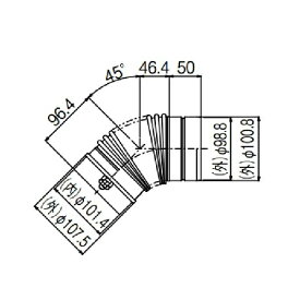 リンナイ｜Rinnai Φ100エルボ40° リンナイ EFL-1045NJ