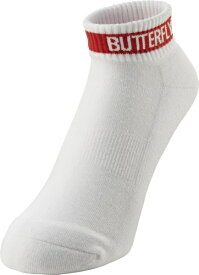 バタフライ｜BUTTERFLY 男女兼用 レバリス・ソックス ホワイト×レッド 92490 [男女兼用 /Lサイズ]