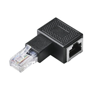 ELECOM�b�G���R�� LAN�P�[�u�� �����R�l�N�^ L�������� �ϊ��A�_�v�^ Cat5e RJ45 ���p�R�l�N�^ �M�K�r�b�g�Ή� �u���b�N �u���b�N LD-RJ45U5ELLBK [�J�e�S���[5e]