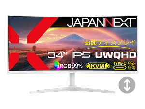 JAPANNEXTbWplNXg USB-Cڑ PCj^[ zCg JN-IPS34Q-HC6-W [34^ /UWQHD(3440×1440j /Ch /Ȗʌ^ /60Hz]