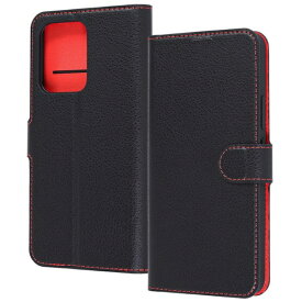 レイアウト｜rayout OPPO Reno13A Like standard 耐衝撃 マグネットベルト シンプル 手帳型レザーケース/ ブラック/レッド RT-OPR13AELC1/BR