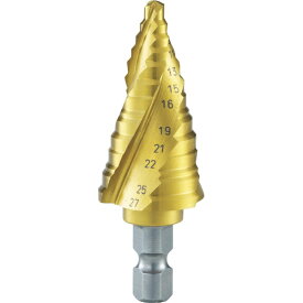 トラスコ中山｜TRUSCO NAKAYAMA ステップドリル　3枚刃チタンコーティング　5〜27mm　段数12　3SNMS27G