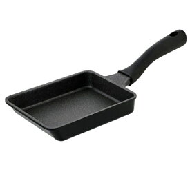 LIV PLUS｜リブプラス 卵焼き器 13×18cm エッグパン ガス火専用 軽量 軽すぎるフライパン ブラック NM-387