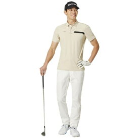 テーラーメイドゴルフ｜Taylor Made Golf メンズ ラインドS/Sポロ Beige UN632 [メンズ /Lサイズ]【返品交換不可】