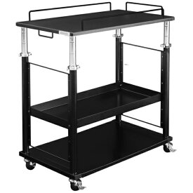 Bauhutte｜バウヒュッテ PCディスプレイワゴン [W400xD700xH655〜880mm] ブラック BCBHS-700PC-BK