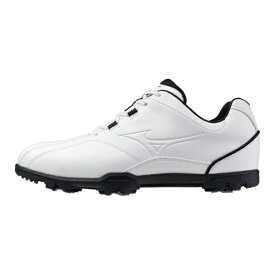mizuno｜ミズノ ゴルフシューズ ジーエムスタイル ワイド ST ホワイト×ホワイト 51GQ2551 [メンズ /24.5cm /幅:4E]【返品交換不可】