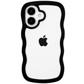 COCO case iPhone 16 パステルなくねくねケース COCO case ブラック 1794-16-BLACK