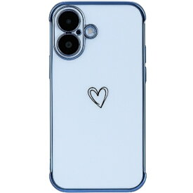COCO case iPhone 16 キラリンハートケース COCO case ブルー 1716-16-BLUE