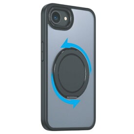 COCO case iPhone 16e 360°回転する リング付きマットケース COCO case ブラック 1847-16E-BLACK