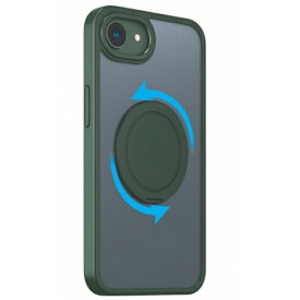 COCO case iPhone 16e 360°回転する リング付きマットケース COCO case グリーン 1847-16E-GREEN