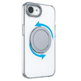 COCO case iPhone 16e 360°回転する リング付きマットケース COCO case クリア 1847-16E-CLEAR