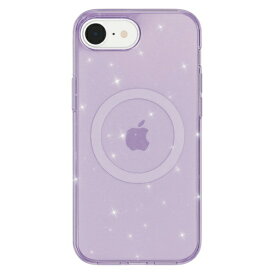 COCO case iPhone 17e/16e スパンコールクリアケース パープル 1846-16E-PURPLE
