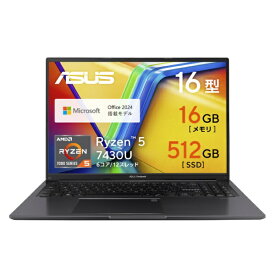 ASUS｜エイスース ノートパソコン Vivobook 16 (365 Basic+Office Home&Business2024) タフブラック M1605YA-R5165BWS4 [16.0型 /Windows11 Home /AMD Ryzen 5 /メモリ：16GB /SSD：512GB /Office Home and Business /2025年7月モデル]