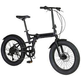 ハマー｜HUMMER 折りたたみ自転車 HUMMER FDB206FAT-DISC JET-BLACK Matte Black 13200-01 [外装6段 /20インチ]【キャンセル・返品不可】 【代金引換配送不可】