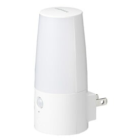 YAZAWA｜ヤザワ コンセント式人感明暗ナイトライト調色・回転タイプ　NASMC74WH　調色3段階（白色〜電球色〜恩白色） [コンセント式]