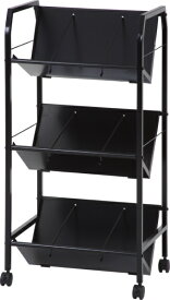 不二貿易｜Fuji Boeki ファイルワゴン 3段 [W550xD400xH1120mm] ブラック 17613