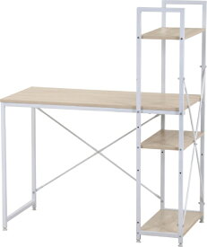 不二貿易｜Fuji Boeki ラック付きデスク アチーブ [W1010xD530xH1220mm] ナチュラル 60582