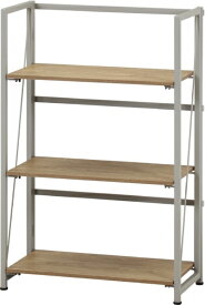 不二貿易｜Fuji Boeki 折りたたみシェルフ アロン3段 [W610xD310xH930mm] ナチュラル 73639