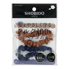 粧美堂｜SHOBIDO シルクヘアゴム2P　　　ネイビー＆ブラウン