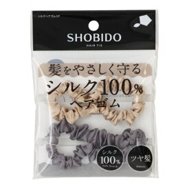 粧美堂｜SHOBIDO シルクヘアゴム2P　　　グレー＆ベージュ