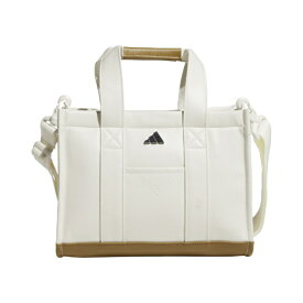 【エントリーで最大2万ポイント当たる｜1/20まで】 アディダス｜adidas 合成皮革 ラウンドトートバッグ オフホワイト×ブロンズストレータ JUT55 [NS (W26cmxH20cmxD12cm)]