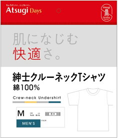 アツギ｜ATSUGI アツギデイズ紳士TシャツUネック　L　ホワイト AtsugiDays アツギデイズ ホワイト M47700K