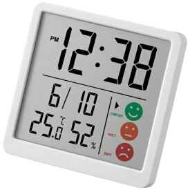 ノア精密｜NOA MAG　温湿度計　温度計　湿度計　デジタル　ニコピタ　時計　環境目安　見やすいカラー液晶　置き掛け兼用　マグネット　スタンド ホワイト TH-112WH-Z