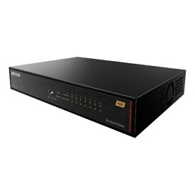 BUFFALO｜バッファロー スイッチングハブ [8ポート /10Giga対応 /電源内蔵] 金属筐体 ブラック LXW-10G8