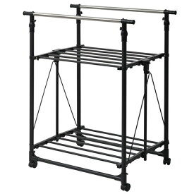 B.Bファニシング｜B.B FURNISHING ワンタッチ収納洗濯物干しラック　ワイド　ブラック　ONLR-0065BLK 【メーカー直送・代金引換不可・時間指定・返品不可】