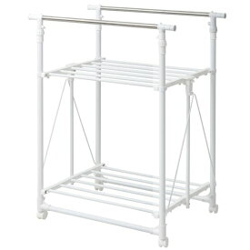 B.Bファニシング｜B.B FURNISHING ワンタッチ収納洗濯物干しラック　ワイド　ホワイト　ONLR-0065WHT 【メーカー直送・代金引換不可・時間指定・返品不可】