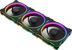ASUS｜エイスース ケースファンx3 [120mm /1600RPM] (リバースブレード) Prime MR120 ARGB Reverse Fan Triple ブラック MR120/REVERSE/ARGB/F/B/3IN1
