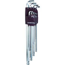 スーパーツール｜SUPER TOOL 首下ショートエクストラロングボールポイント六角棒レンチ（9本組）　SHKXB9S
