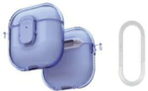 KENZAN�b�P���U�� AirPods4�P�[�X GLOSSY CLEAR �P�[�X CLOUDY BLUE UNIQ-AIRPODS(2024)-GLSPCBLU