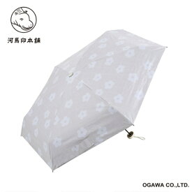 小川｜Ogawa 雨傘 折りたたみ傘 コンパクト 河馬印本舗 蕎麦ぼうろ（蕎麦切色/そばきりいろ） LDWS-CM50PM-4 [晴雨兼用傘 /レディース /50cm]