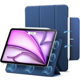 イーエスアール｜ESR 13インチiPad Air（M3/M2）、12.9インチ iPad Pro（第6/5/4世代）用 マグネットケース 三つ折りスタンド ESR Rebound Magnetic iPad Air 13 Navy Blue