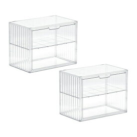 B.Bファニシング｜B.B FURNISHING 棚付きマルチクリアボックス(2個セット)　棚付きクリア　ONLS0131TACLR 【メーカー直送・代金引換不可・時間指定・返品不可】