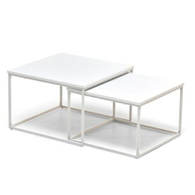B.Bファニシング｜B.B FURNISHING Nid　ネストテーブル　ホワイト　NITB0206MOWHT NID 【メーカー直送・代金引換不可・時間指定・返品不可】