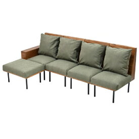 B.Bファニシング｜B.B FURNISHING infinite　四人掛けカウチソファー　キャンバスグリーン　IFSE0324CAGRN infinite 【メーカー直送・代金引換不可・時間指定・返品不可】