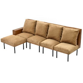 B.Bファニシング｜B.B FURNISHING infinite　四人掛けカウチソファー　コーデュロイブラウン　IFSE0324COBRN infinite 【メーカー直送・代金引換不可・時間指定・返品不可】